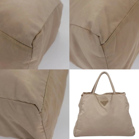 PRADA Hand Bag Nylon Beige Auth 99182 - Picture 14 of 15